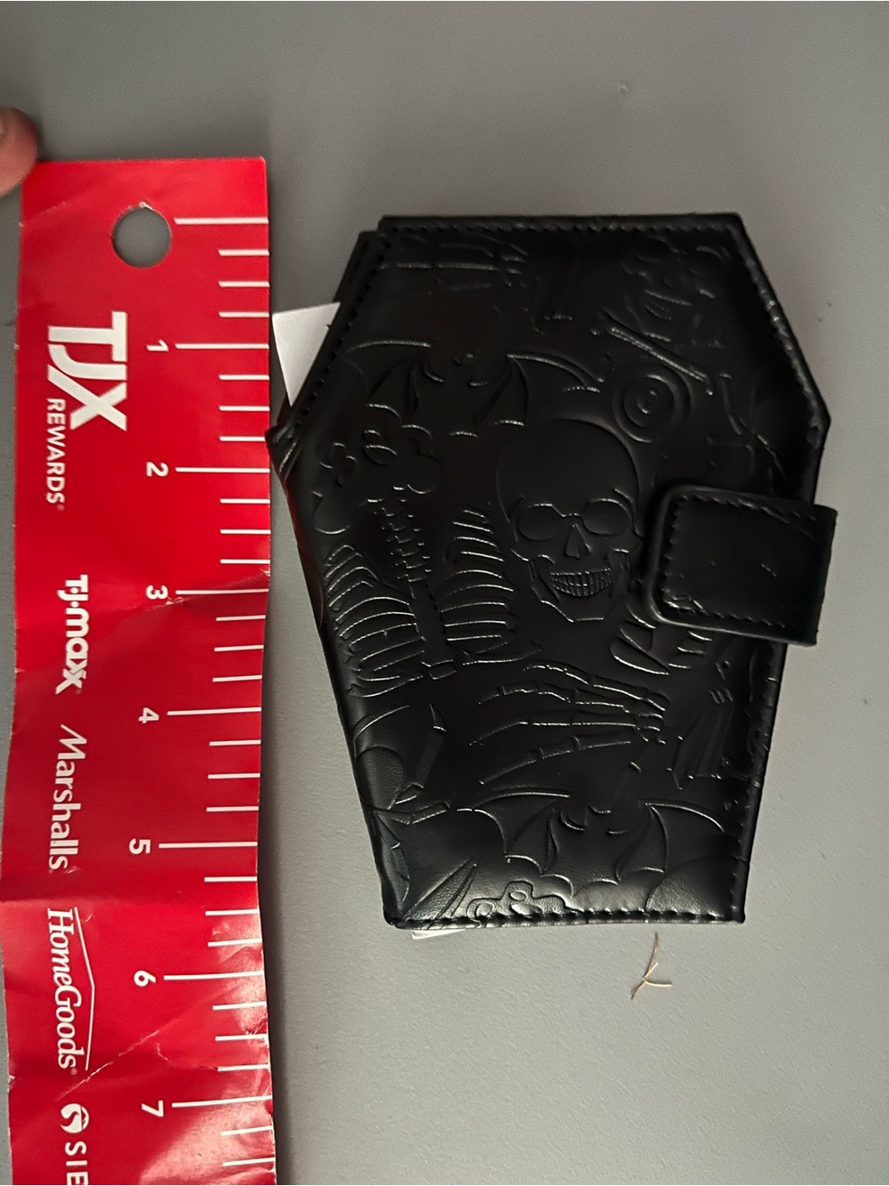 Black Embossed Skull Coffin Wallet